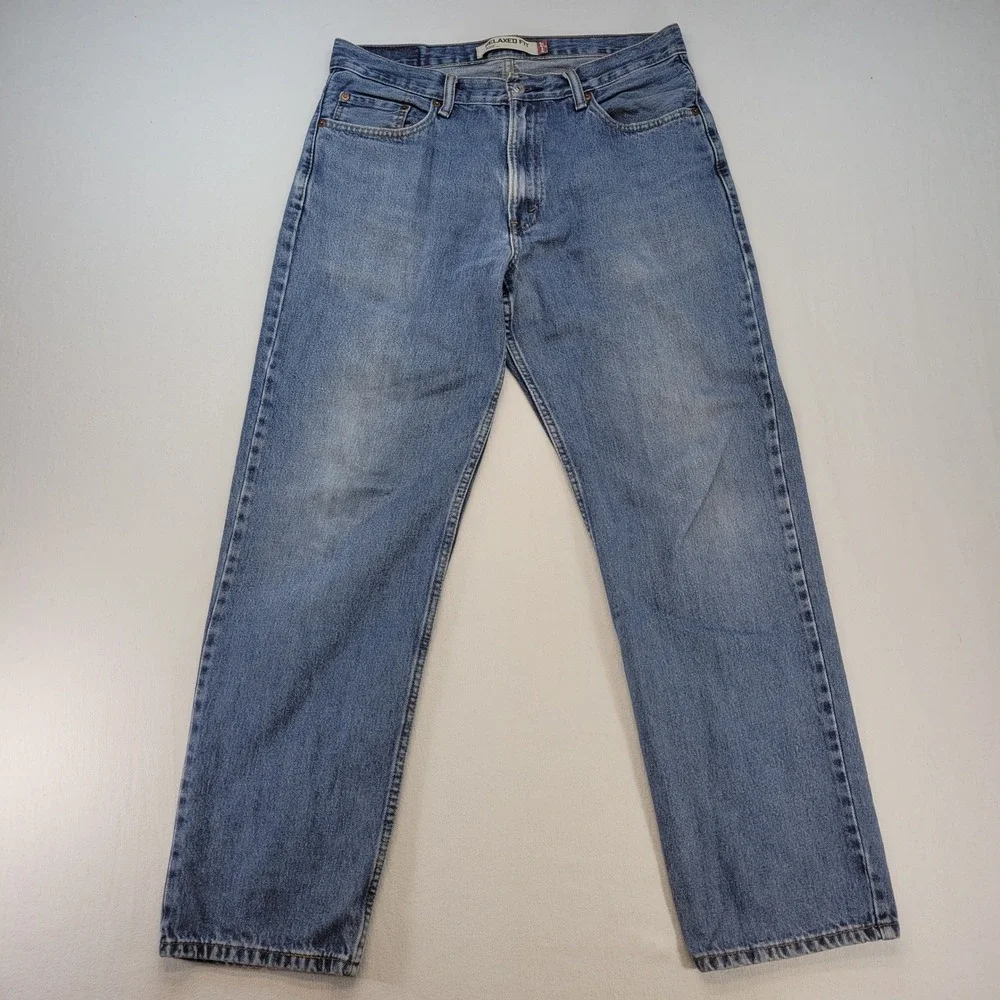 Levi's 550 Jeans Mens 34x32 Blue Relaxed Tapered Leg 100% Cotton Denim